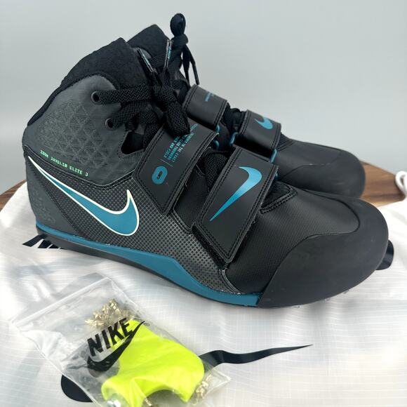 Nike Zoom Javelin Elite 3 Size 9 Black/Bright Spruce Throwing Shoes FZ9626-001 - Picture 1 of 7